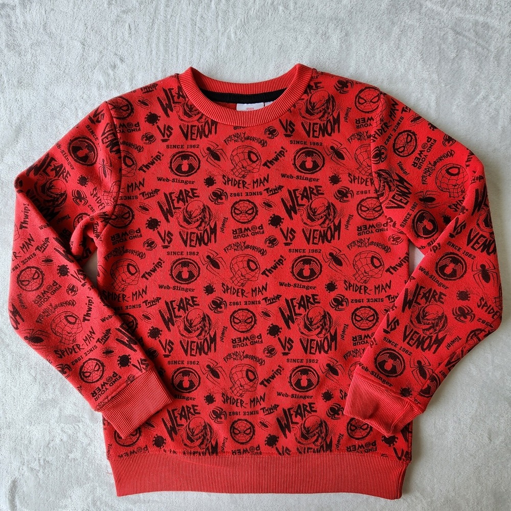 Spiderman Sweatshirt Kids Medium 10 - 12 Years Boys Marvel Red School Spider Man